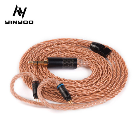 Yinyoo-Cable de cobre y cristal de 8 núcleos, conector MMCX/2PIN para BLON BL-01, BL-03, KZ, EDX, actualizado, de gama alta, 2,5/3,5/4,4 MM ► Foto 1/6