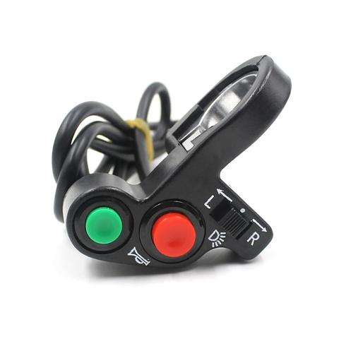 Luz de Vespa para motocicleta o bicicleta eléctrica, interruptor de señal de giro y bocina con botones de encendido/apagado, color rojo y verde, manillares de 22mm de diámetro ► Foto 1/6