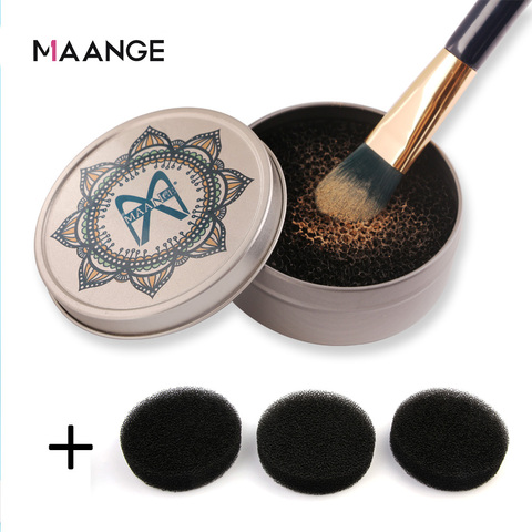 Maquillaje maange limpiador de cepillos de esponja removedor de Color de maquillaje cepillos de limpieza estera de limpieza cepillo de polvo Kit de limpieza de cosméticos ► Foto 1/6