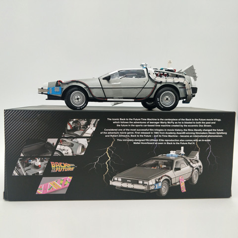 Coche de aleación de edición limitada, modelo fundido a presión, máquina de 3 TIEMPOS, DeLorean, vehículo de Metal, juguetes de Regreso al futuro, regalos de recuerdo, 1/18 ► Foto 1/6