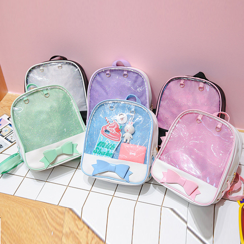 Claro transparente mochilas Harajuku Arco-Nudo de Itabags bolsas para la escuela adolescente chicas diseñador bolso Ita mochila Bolsa ► Foto 1/6