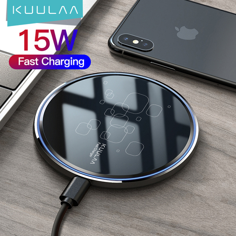 KUULAA-cargador inalámbrico para Xiaomi Mi 9 Pro, cargador de inducción Qi de 15W, almohadilla de carga inalámbrica para iPhone 11 X XS Max XR 8 Plus ► Foto 1/6