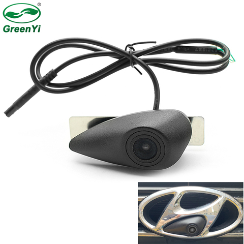 Cámara CCD HD con visión nocturna para vehículo, Cámara de visión frontal con logotipo para Hyundai Elantra Verna Solaris Tucson IX35 Santa Fe I20 I30 I40 ► Foto 1/6