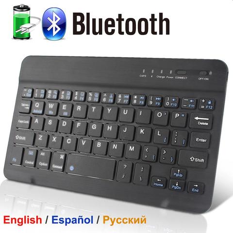 Teclado inalámbrico Bluetooth, Mini teclado inalámbrico para PC, teléfono, iPad, teclados sin ruido recargables, Bluetooth ► Foto 1/6