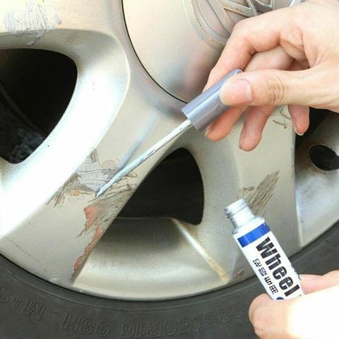 Rueda de aleación de aluminio para renovación de coche, Cubo de pintura en aerosol, cubo de rueda de plata, cubo reparador para arañazos ► Foto 1/6