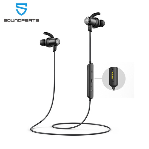 SounPEATS Bluetooth 5,0 auriculares inalámbricos IPX8 impermeable deportes auriculares con carga magnética APTX HD 14 horas de reproducción ► Foto 1/6