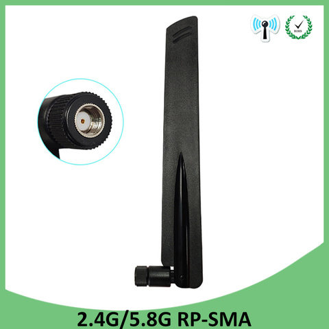 Antena aérea para enrutador inalámbrico de 2,4 GHz, 5GHz, 5,8 Ghz, RP-SMA real 8dBi, de doble banda wifi, SMA hembra, 2,4 ghz, 5,8 ghz ► Foto 1/6