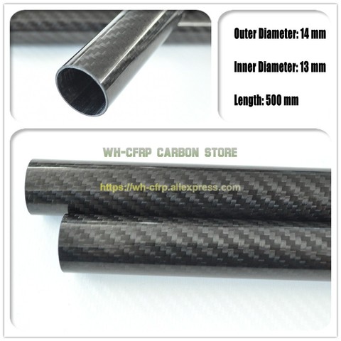 Tubo de fibra de carbono de 14mm ODx 13mm ID 3k 500MM de largo (enrollado en rollo), con 100%, material japonés 3k que mejora el material ► Foto 1/1