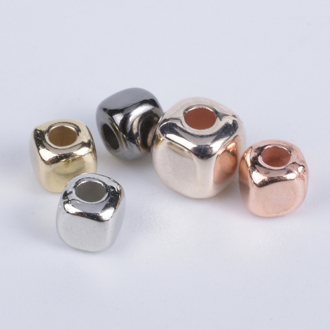 200 unids/lote CCB cubo pulsera cuentas de semillas collar accesorios de bricolaje cuadrado de plástico espaciador flojo perlas para joyería haciendo ► Foto 1/6