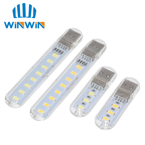 Mini lámpara LED de alimentación móvil, USB, DC5V, 3 LED, 8 LED, Ordenador de Camping, portátil, nocturna, iluminación de dispositivos USB para PC y portátil ► Foto 1/6