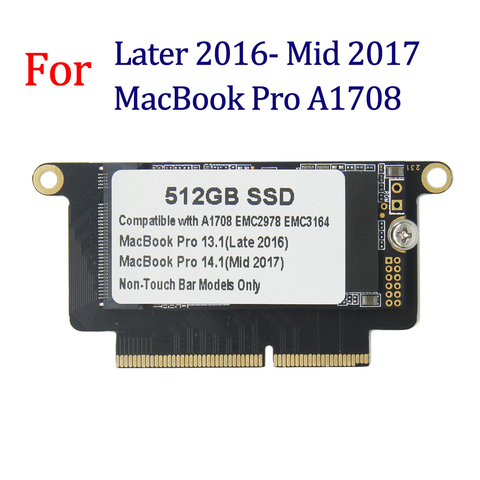 Nuevo A1708 portátil SSD 128GB 256GB 512GB 1TB para Macbook Pro Retina 13,3 