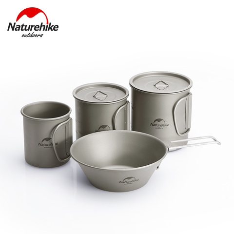 Naturehike-tazón de copa de titanio para acampar, taza plegable de titanio puro, para hervir agua, cocina al aire libre, portátil, taza para pícnic ► Foto 1/6