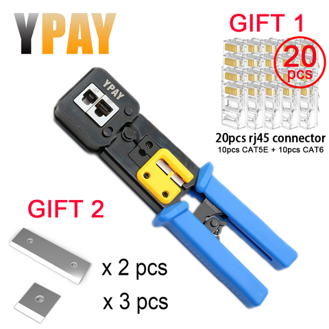 YPAY EZ rj45 cable crimper rg45 red alicates herramientas rj12 cat5 cat6 8p 6p rj 45 Stripper presionando pinza pinzas clip multifunción ► Foto 1/6