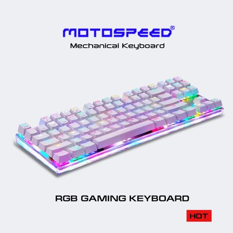 Teclado mecánico para videojuegos Teclado retroiluminado con cable, 87 teclas, azul, rojo, interruptor USB, RGB, antighosting, para ordenador portátil ► Foto 1/6