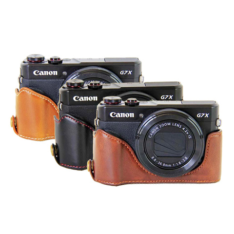 Funda de cuero PU para cámara Digital, media bolsa para Canon Powershot G7X II G7X mark 2 G7XII G7X3 G7X III ► Foto 1/1
