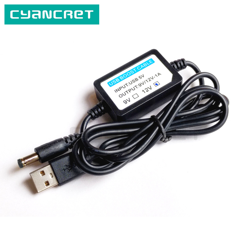 Cable de carga USB con módulo de refuerzo, USB a DC de línea de 5,5mm x 2,1mm, 5V, boost a 9V o 12V para cargador portátil, adaptador de carga de 5V ► Foto 1/6