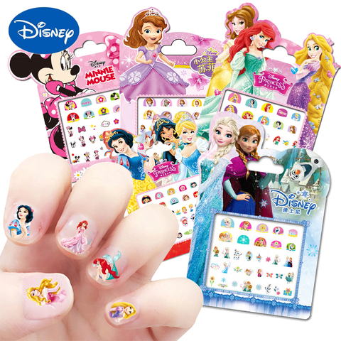 Congelados princesa elsa Anna maquillaje uñas pegatinas juguetes Disney nieve Sophia blanco Mickey Minnie niños juguetes de dibujos animados figura de acción muñecas ► Foto 1/6