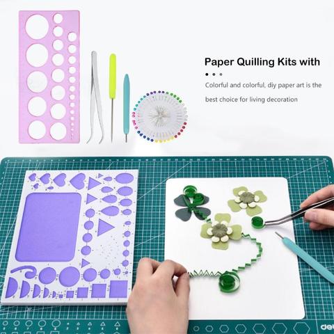 Herramienta para filigranas de papel de manualidades, conjunto de plantilla de plástico, tablero de molde, pinza, regla de Quilling, abalorio cónico, agujas, Kit de pluma rodante ► Foto 1/6