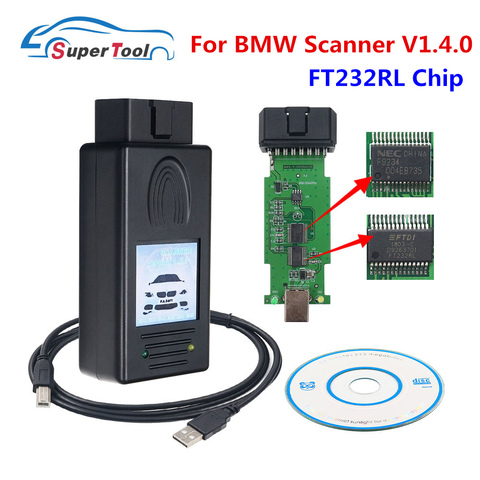 Escáner automático para BMW, herramienta de desbloqueo de calidad A ++, versión 1,4, con Chip FT232RL, PA Soft v1.0, 1,4 ► Foto 1/6