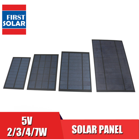 Cargador de batería 18650 para exteriores, de 5 V dispositivo con salida USB, 2, 3, 4, 5 y 7 W, Puerto hembra, reguladores de carga, Panel Solar ► Foto 1/6