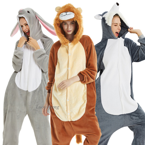 Pijamas de Unicornio de animales para adultos, ropa de dormir Unisex de invierno con dibujos de Stitch, Panda, Kigurumi ► Foto 1/6