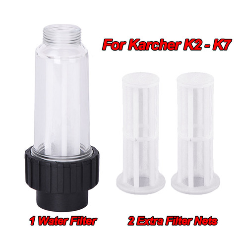 Filtro de agua de alta presión para Karcher K2 K3 K4 K5 K6 K7 G, filtros de agua con 2 núcleos de filtro para lavador Nilfisk, 3/4