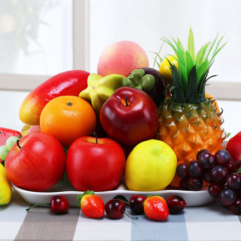 Fruta falsa Artificial de manzana para decoración del hogar, ornamento naranja de simulación, artesanía de comida, accesorios de fotografía para el hogar ► Foto 1/6