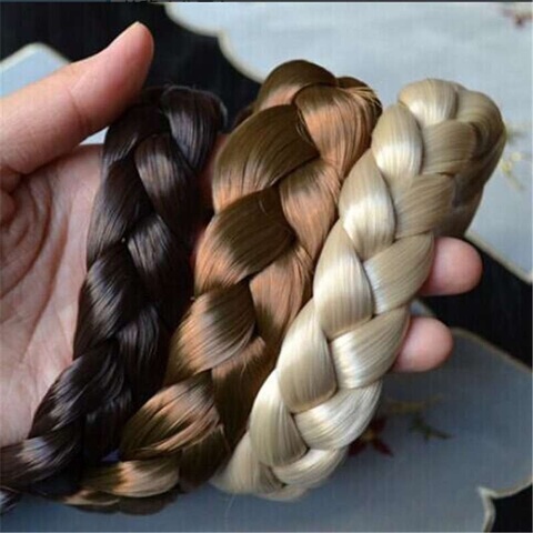 Banda de pelo trenzado sintético para mujer y niña, diademas elásticas, banda para el pelo Princesa, accesorios para el cabello ► Foto 1/6