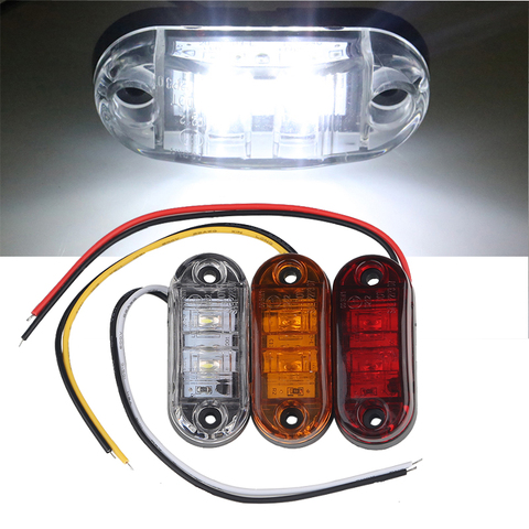 Luces Led de posición lateral para remolques, camiones, caravanas, 12v y 24v, luz de señalización lateral, color ámbar, rojo y blanco, 9-36V, 1 unidad ► Foto 1/6