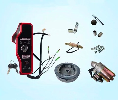 ¡Calidad superior! Kit de reconstrucción de arranque eléctrico, incluye motor de arranque/volante, bobina, etc., para motor de gasolina 173F/177F/GX240/GX270 8 ~ 9HP ► Foto 1/2