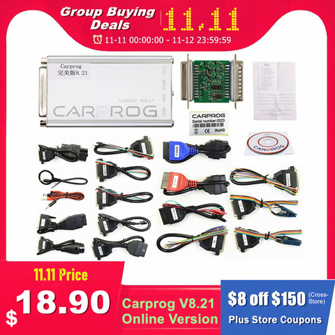 Carprog V8.21 en línea V10.93 caja de sintonización con Chip ECU para automóvil completa de coche Universal Prog herramienta de reparación de Carprog 8,21 Keygen gratuito en línea programador ► Foto 1/6