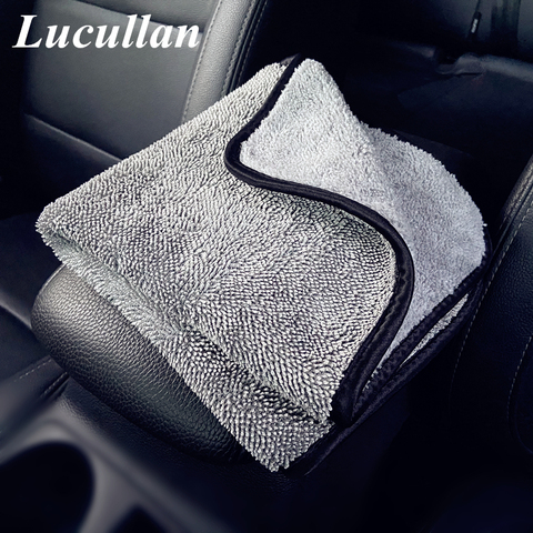 Lucullan-Toalla de secado de microfibra para coche, herramientas superabsorbentes de doble cara, pila giratoria larga, toalla de felpa, nuevo lanzamiento, 2022 ► Foto 1/6