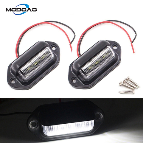 Número de placa luces 12V 12V 6 SMD luz LED de matrícula de luz para camión SUV remolque Van paso luces de cortesía de carga de cúpula luces ► Foto 1/6