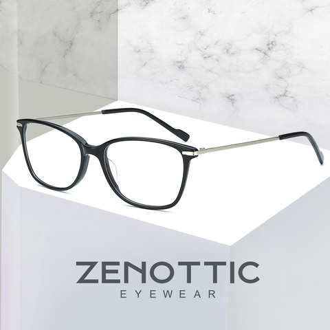 ZENOTTIC-gafas cuadradas de Metal para hombre y mujer, lentes graduadas para miopía, de marca de diseñador, transparentes ► Foto 1/6