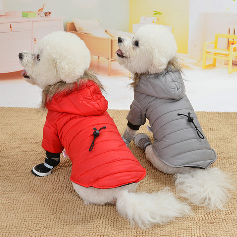 Abrigo con capucha de piel suave para mascotas, ropa cálida para perros medianos y pequeños, chaqueta impermeable para cachorros, ropa de Pug, trajes de Chihuahua ► Foto 1/6