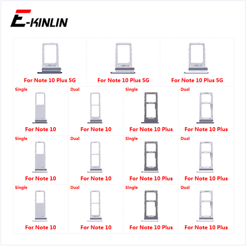 Bandeja para ranura de tarjeta Sim, Conector de soporte de lector, contenedor de adaptador Micro SD para Samsung Galaxy Note 10 Plus 5G N970 N975 N976 ► Foto 1/6