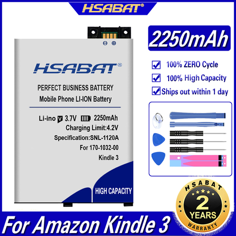 Batería de 2250mAh para Amazon Kindle 3 III, batería de 170-1032-00 para teclado eReader D00901 grafito 170-1032-01 GP-S10-346392-0100 S11GTSF01A ► Foto 1/6