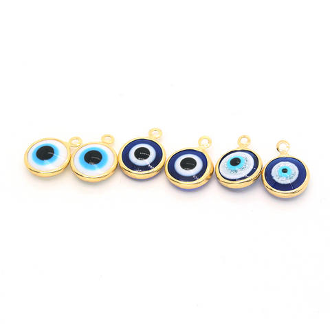 10 Uds Mini de resina pulsera de mal de ojo pendiente encantos suerte Ojo de demonio collares y pendientes Diy accesorio para de hacer ► Foto 1/6