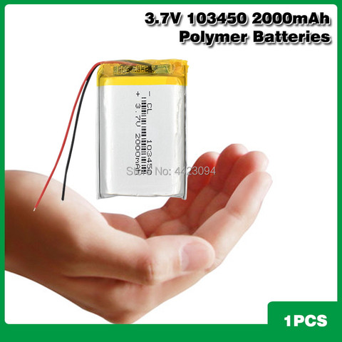 103450 de 3,7 V 2000mAh Lipo batería de repuesto Li-Ion Lipo de litio de células Li-Po batería recargable de polímero para el Altavoz Bluetooth ► Foto 1/6