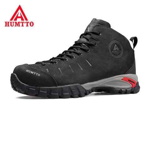 Hutto-zapatos informales impermeables con cordones para hombre, botas de piel auténtica de marca, antideslizantes, para exteriores, talla grande ► Foto 1/6