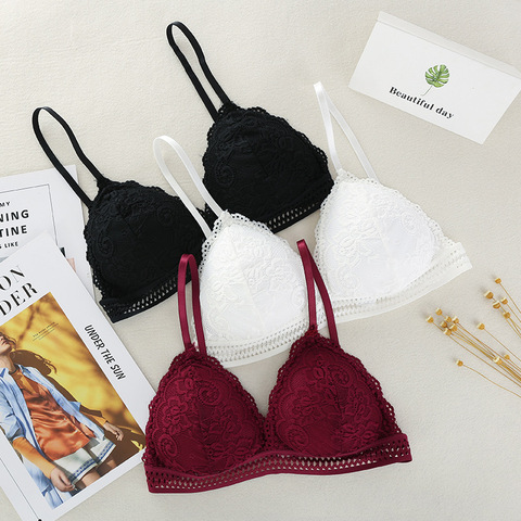 Sujetador de encaje de pico profundo sin costuras para mujer, ropa interior fina y cómoda, de estilo francés Bralette, lencería Sexy, nuevo sin costuras ► Foto 1/6