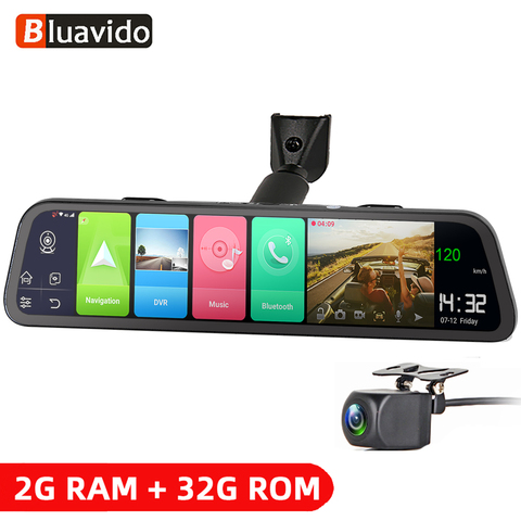 Bluavido 4G Android 8,1 espejo DVR 2GB RAM 32GB ROM GPS navegación coche DVR espejo retrovisor 1080P cámara de salpicadero grabadora de vídeo ► Foto 1/6