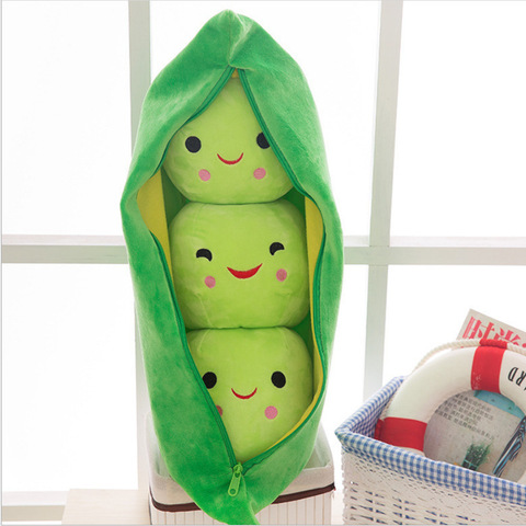 Juguete de peluche de 25CM para niños y niñas, muñeco de planta Kawaii de guisante, almohada en forma de guisante ► Foto 1/1