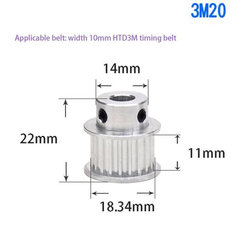 1 Uds BF-tipo 20 dientes 3M correa de distribución ranura de polea 11mm/16mm diámetro 4mm-10mm para 10mm/15mm Correa CNC máquina/paso Motor ► Foto 1/3