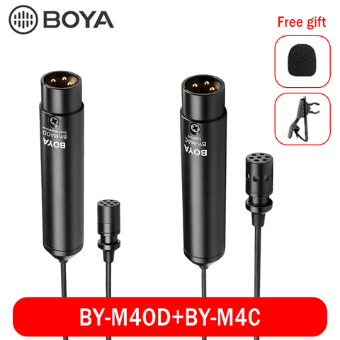 BOYA BY-M4C y M4OD Phantom Power Clip-En cardioide XLR de solapa Miniphone macho micrófono con enchufe de canon para Sony Panasonic Camcorder ZOOM ► Foto 1/6