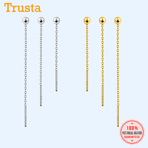 Trusta 100% pendiente de tuerca de plata esterlina sólida 925 pequeño abalorio ligado 3cm 4cm 5cm para mujeres joyería creativa de moda DS894 ► Foto 1/6