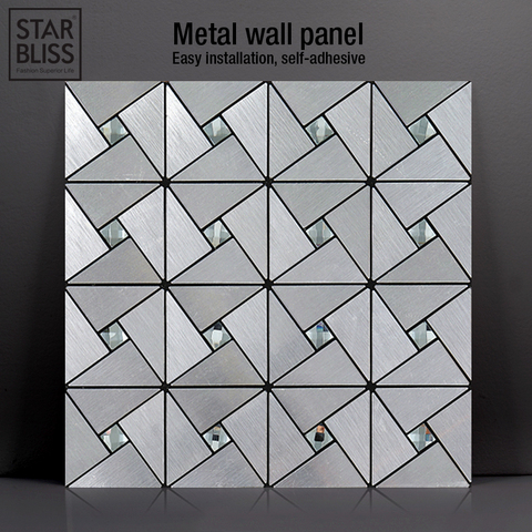 Panel de pared 3D de Metal con patrón geométrico, papel tapiz 3d de lujo para sala de estar, dormitorio, baño, cocina, decoración de paredes ► Foto 1/6