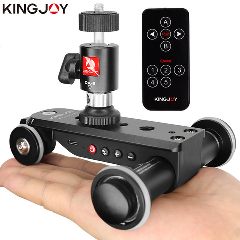 KINGJOY cabeza PPL-06S lapso de tiempo Mini motorizado eléctrico pista Slider Motor Dolly coche del camión para videocámara Cámara Dolly para cámara ► Foto 1/6