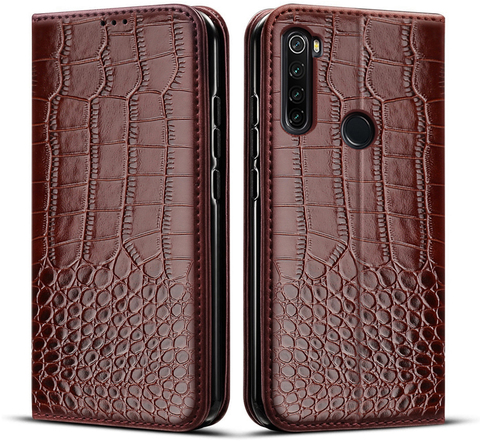 Funda de cuero con tapa para Xiaomi Redmi Note 8T, Funda de piel con textura de cocodrilo para Redmi Note 8t ► Foto 1/5