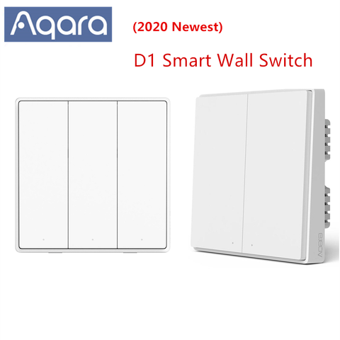 Aqara-Interruptor de pared inteligente D1 Zigbee, Control remoto inalámbrico, luz, cable de fuego neutro, botón Triple para casa inteligente, 2022 ► Foto 1/6